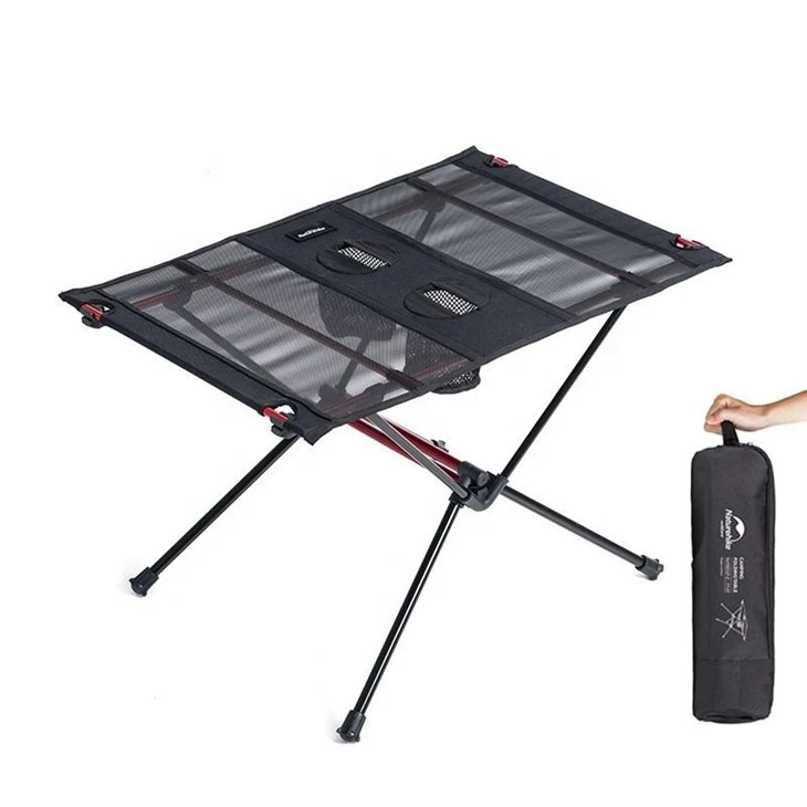 Outdoor Picnic Lightweight Folding Mesh Camping Table With Cup Holder factory